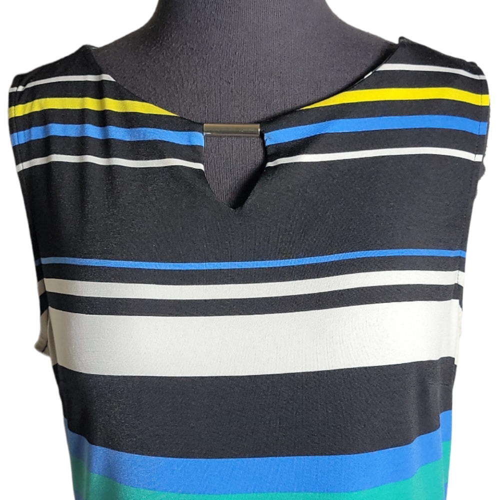 APT.9 colorblock stripe sleeveless scoop neck dress size medium - Picture 3 of 7